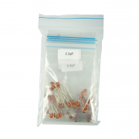 250 Keramik-Kondensatoren Sortiment; 2,2pF...10nF; RM 2,5/5mm